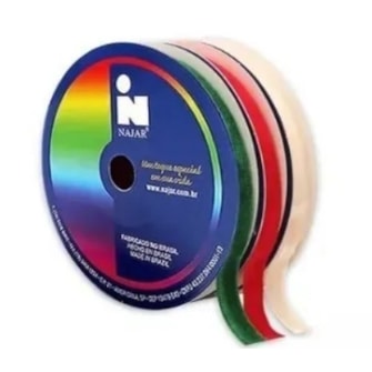 Fita veludo najar larg: 7,00 mm pç c/ 10 mts