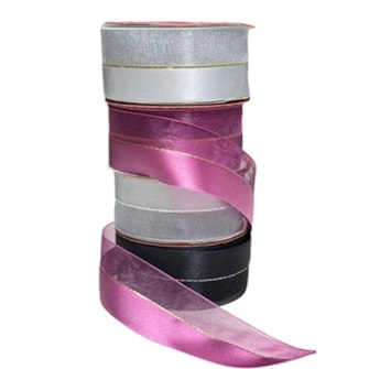 Fita voil/cetim/metalica helô com 38mm c/ 9,14mts