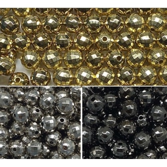 Globinho passante metalizado -  8 mm c/ 50 grs