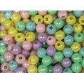 Miçanga irisada - cores candy sortida - 6 mm c/ 50 grs