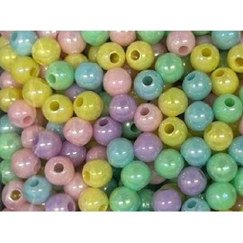 Miçanga irisada - cores candy sortida - 6 mm c/ 50 grs