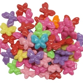 Miçanga plastica borboleta sortida  ref.151708 - 20 x 15 mm c/ aprox. 50 grs Miçanga plastica borboleta sortida  ref.151708 - 20 x 15 mm c/ aprox. 50 grs