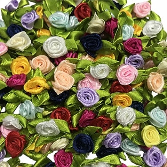 Mini flor rococo com folha ref.100101 c/ 100 unds