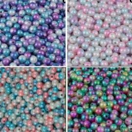Perola luli bicolor - 6 mm c/ 50 grs