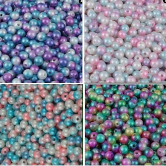 Perola luli bicolor - 6 mm c/ 50 grs