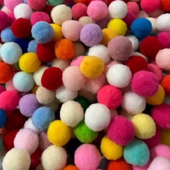 Pom pom  2 cm - sortido c/ aprox. 100 unds