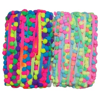 Pom pom grelot multicolor tam: 20mm pç c/ 25 mts