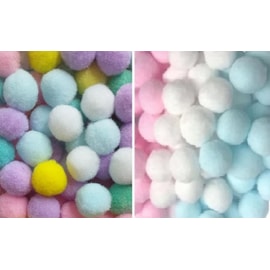 Pom pom roma 1.5  cm - candy colors c/ 100 unds