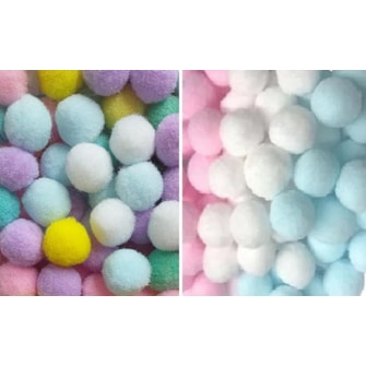 Pom pom roma 1.5  cm - candy colors c/ 100 unds
