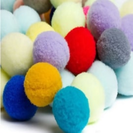 Pompom tam: 40 mm pct c/ 12  unids Pompom tam: 40 mm pct c/ 12  unids