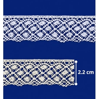Renda algodao 466844 larg. 2,20cm pç c/ 20 mts