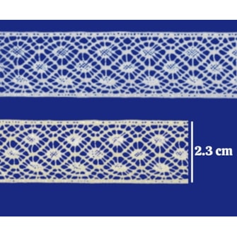 Renda algodao 466940 larg. 2,30cm c/ 20 mts
