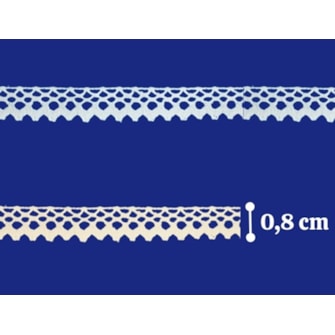 Renda algodao 493620 larg 0,8cm pç c/ 20 mts