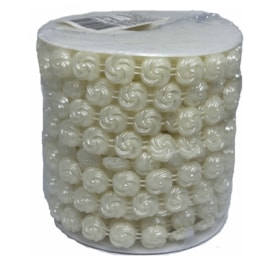 Rolo de perola dec. rosas  10 mm c/ 10 mts Rolo de perola dec. rosas  10 mm c/ 10 mts