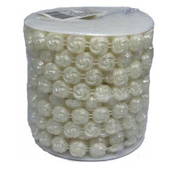 Rolo de perola dec. rosas  10 mm c/ 10 mts Rolo de perola dec. rosas  10 mm c/ 10 mts