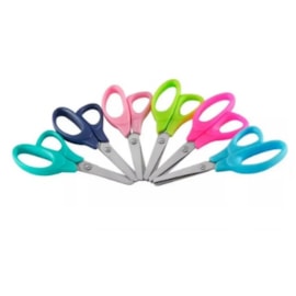Tesoura escolar p/ canhoto easy cut mundial ref. 169c  tam aprox.: 12,0 cm